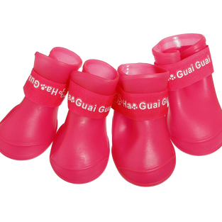Pet Dog Rain Boots Booties Waterproof Protective Rubber Shoes