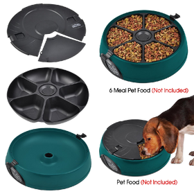 Popamazing 6 Days Cat + Dog + Rabbit Meal Automatic Pet Feeder Auto Dispenser
