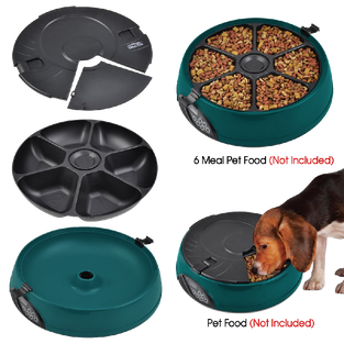 Popamazing 6 Days Cat + Dog + Rabbit Meal Automatic Pet Feeder Auto Dispenser