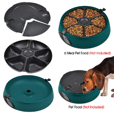 Popamazing 6 Days Cat + Dog + Rabbit Meal Automatic Pet Feeder Auto Dispenser