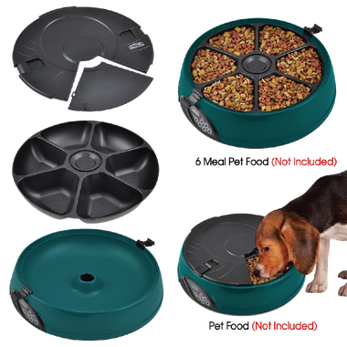 Popamazing 6 Days Cat + Dog + Rabbit Meal Automatic Pet Feeder Auto Dispenser